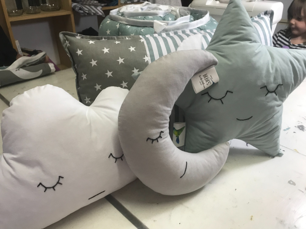 Lielies Cot Cushions in Duck Egg Palette Lielies Baby Bedding | Character Cushions