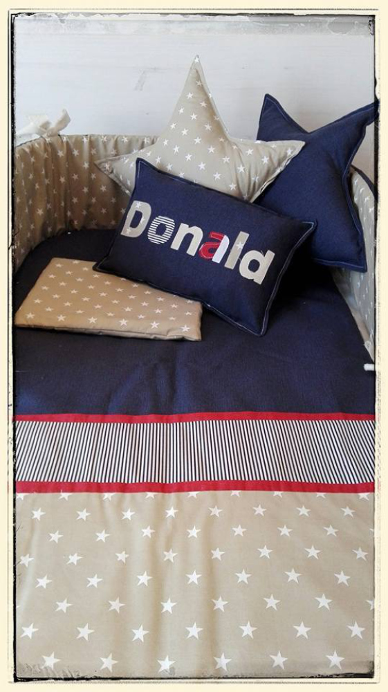 Lielies Cot Set Navy & Stone Lielies Baby Bedding | Character Cushions