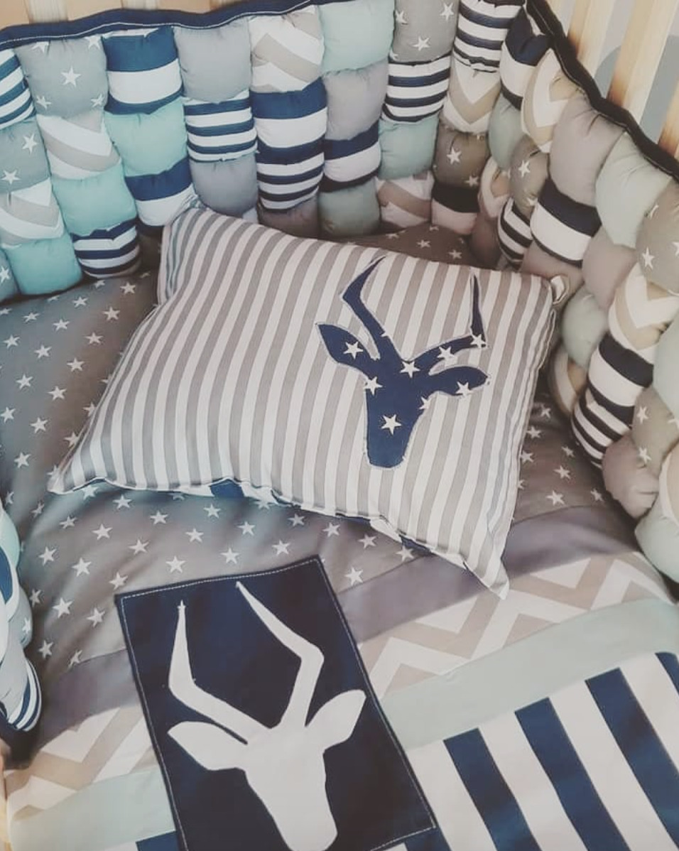 Lielies Character Cushion Blue Stag Lielies Baby Bedding | Character Cushions